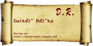 Dalkó Réka névjegykártya